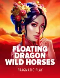 floating dragon wild horses slot logo